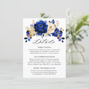 Details zur Hochzeit von Royal Blue Yellow Gold Fl Begleitkarte