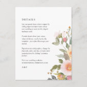 Details zur Hochzeit von Rustikal-Blumen Begleitkarte (Vorderseite)