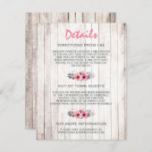 Details zur Hochzeit von rustikalem Holz Begleitkarte (Vorne/Hinten)