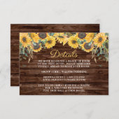 Details zur Hochzeit von Rustikalem Holz Begleitkarte (Vorne/Hinten)