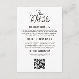 Details zur Hochzeit von rustikalem Land Begleitkarte