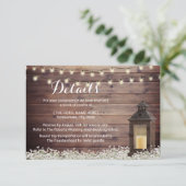Details zur Hochzeit von rustikalem Stall Lantern Einladung (Stehend Vorderseite)