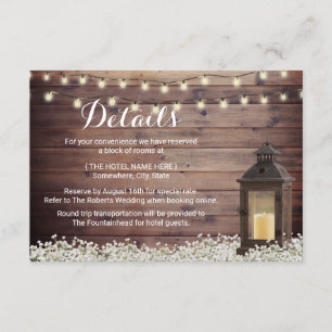 Details zur Hochzeit von rustikalem Stall Lantern Einladung