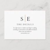 Details zur Hochzeit von Schwarz-Gold-Minimalistis Begleitkarte (Vorderseite)