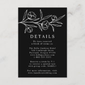 Details zur Hochzeit von Schwarz und Weiß Begleitkarte (Vorderseite)