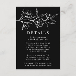 Details zur Hochzeit von Schwarz und Weiß Begleitkarte