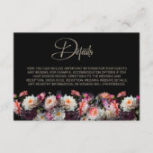 Details zur Hochzeit von Schwarzer Flora Begleitkarte (Vorderseite)