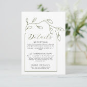 Details zur Hochzeit von Skriptbögen Begleitkarte (Stehend Vorderseite)