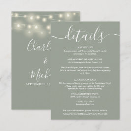 Details zur Hochzeit von String Lights Sage Green Begleitkarte