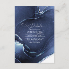 Details zur Hochzeit von Tintenflüssen Blue ID762 Begleitkarte