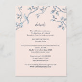 Details zur Hochzeit von Toile in Blau und Weiß Begleitkarte (Vorderseite)