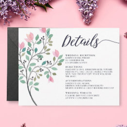 Details zur Hochzeit von Wasserfarben Begleitkarte