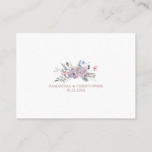 Details zur Hochzeit von Wasserfarben Begleitkarte (Rückseite)