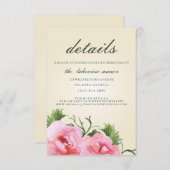 Details zur Hochzeit von Wasserfarben Begonias Flo Begleitkarte (Vorne/Hinten)