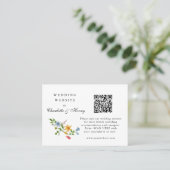 Details zur Hochzeit von Wasserfarben mit QR-Code Platzkarte (Stehend Vorderseite)