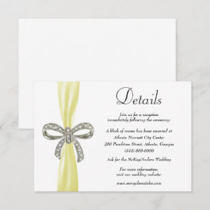 Details zur Hochzeit von Yellow Ribbon Diamond Bow Begleitkarte