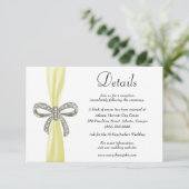 Details zur Hochzeit von Yellow Ribbon Diamond Bow Begleitkarte (Stehend Vorderseite)