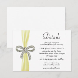 Details zur Hochzeit von Yellow Ribbon Diamond Bow Begleitkarte
