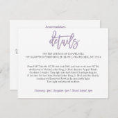 Details zur Hochzeitkarte | Brush Letter Lavendel Begleitkarte (Vorne/Hinten)