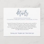 Details zur Hochzeitkarte | Pinselart (Dusty Blue) Begleitkarte (Vorderseite)