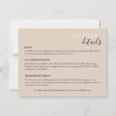 Details zur Hochzeitkarte | UAWG, Hotel, Transport Mitteilungskarte (Vorderseite)