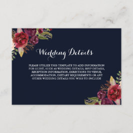 Details zur Hochzeitsempfehlung für die Burgunder  Begleitkarte