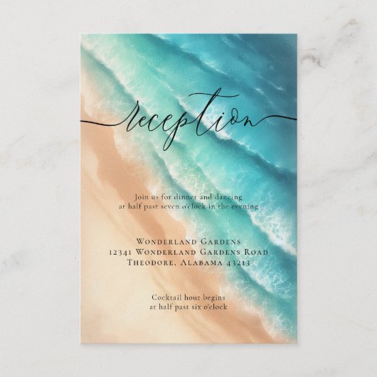 Details zur Hochzeitsempfehlung für Sun Beach Ocea Begleitkarte (Vorderseite)