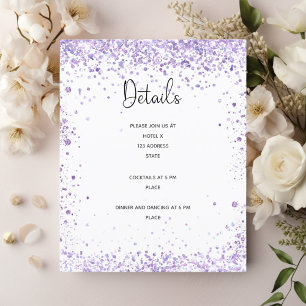 Details zur Hochzeitsempfehlung für violetten Glit Flyer