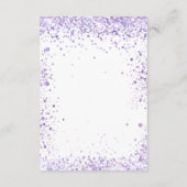 Details zur Hochzeitsempfehlung für violetten Lave Begleitkarte (Rückseite)