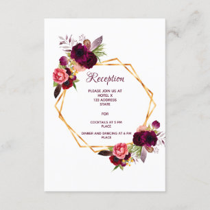 Details zur Hochzeitsempfehlung geo florals bordea Begleitkarte