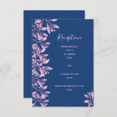 Details zur Hochzeitsempfehlung in blauen Rosa Begleitkarte (Vorne/Hinten)