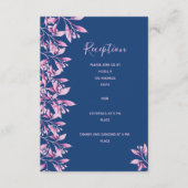 Details zur Hochzeitsempfehlung in blauen Rosa Begleitkarte (Vorderseite)