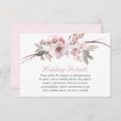 Details zur Hochzeitsempfehlung in Rosa und Grau Einladung (Vorne/Hinten)