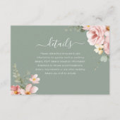 Details zur Hochzeitsempfehlung mit grüner Blüte Begleitkarte (Vorderseite)