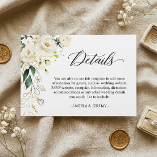 Details zur Hochzeitsempfehlung mit weißer Rose gr Begleitkarte