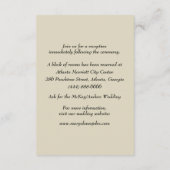 Details zur Hochzeitsfeier Begleitkarte (Rückseite)