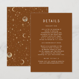 Details zur Hochzeitsfeier der Starry Night Begleitkarte