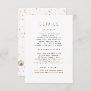 Details zur Hochzeitsfeier der Starry Night Begleitkarte