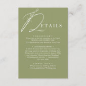 Details zur Hochzeitsfeier im Grünen Begleitkarte (Vorderseite)