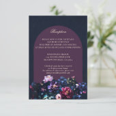 Details zur Hochzeitsfeier in dunkelromantischer M Begleitkarte (Stehend Vorderseite)