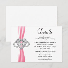 Details zur Hochzeitsfeier in Rosa Ribbon Begleitkarte