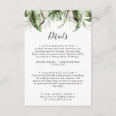 Details zur Hochzeitsfeier in tropischer Vegetatio Begleitkarte (Vorderseite)