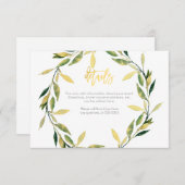 Details zur Hochzeitsfeier mit dem botanischen grü Begleitkarte (Vorne/Hinten)