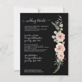 Details zur Hochzeitsfeier mit floralem Boho Blush Einladung (Vorderseite)