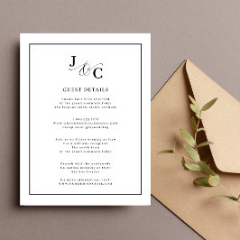 Details zur Hochzeitskalligraphie Begleitkarte