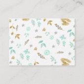 Details zur Hochzeitskarte für aquamarine und gold Begleitkarte (Rückseite)