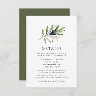 Details zur Hochzeitskarte für die Olive Branch RSVP Karte