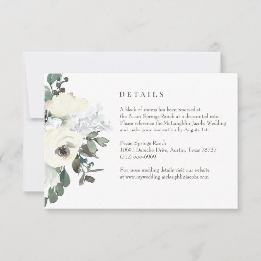 Details zur Hochzeitskarte für Elfenbein RSVP Karte (Vorderseite)
