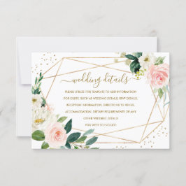 Details zur Hochzeitskarte für geometrisches Blush RSVP Karte