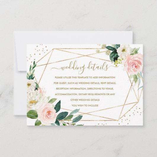 Details zur Hochzeitskarte für geometrisches Blush RSVP Karte (Vorderseite)